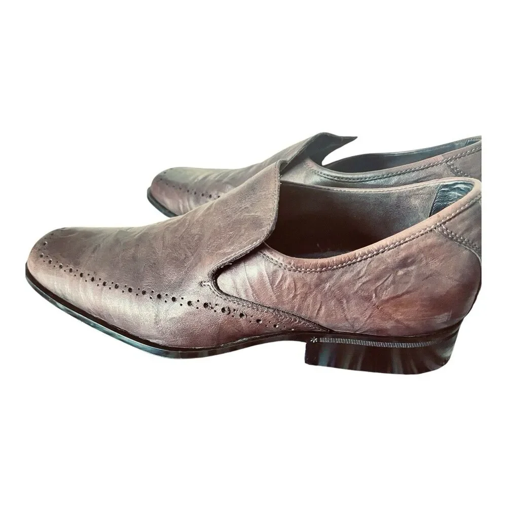 Rockport Men’s Dress Casual Slip On Shoes Size 12D Brown Square Toe Brogue